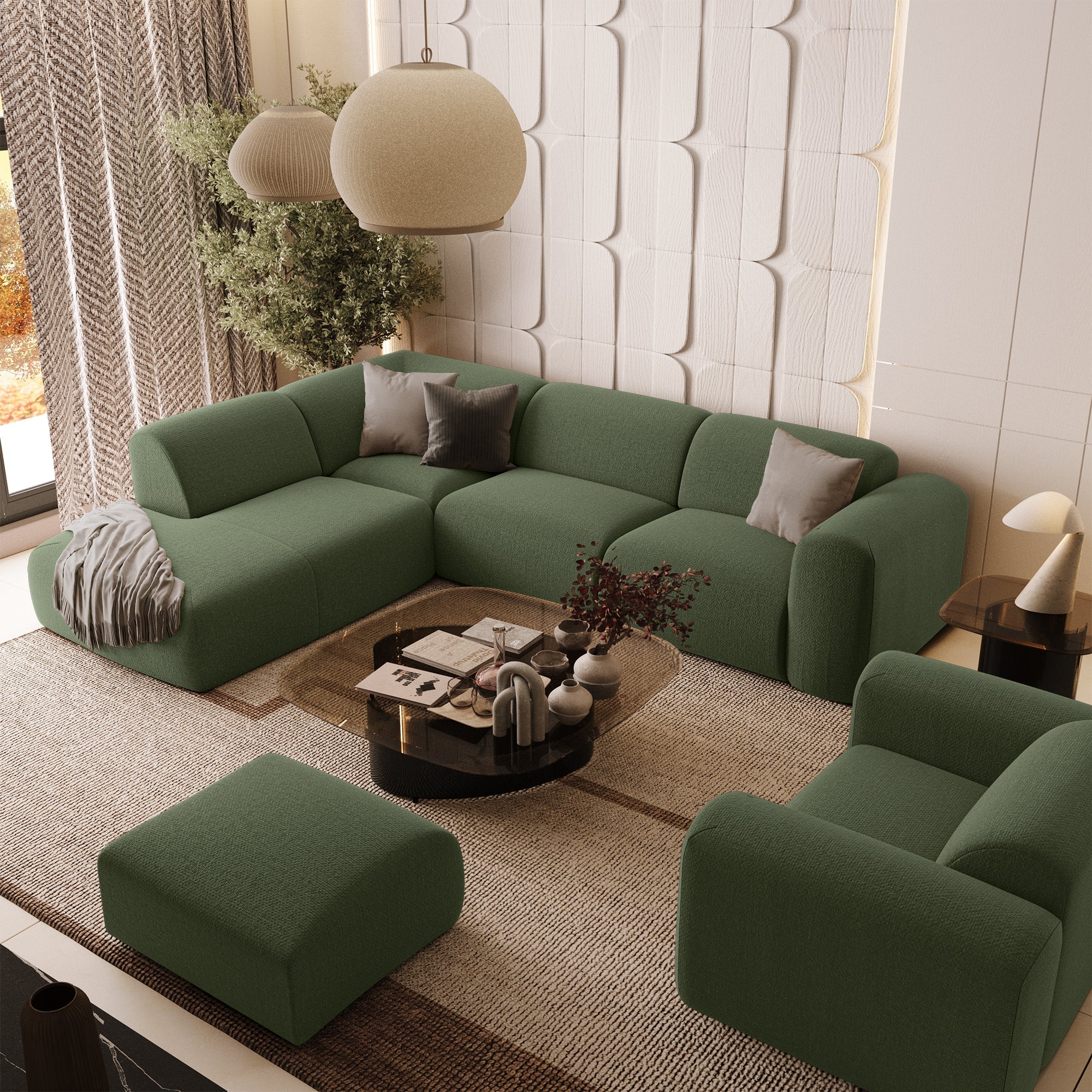 Sia Home Myra canapé grand angle gauche beige dossier
