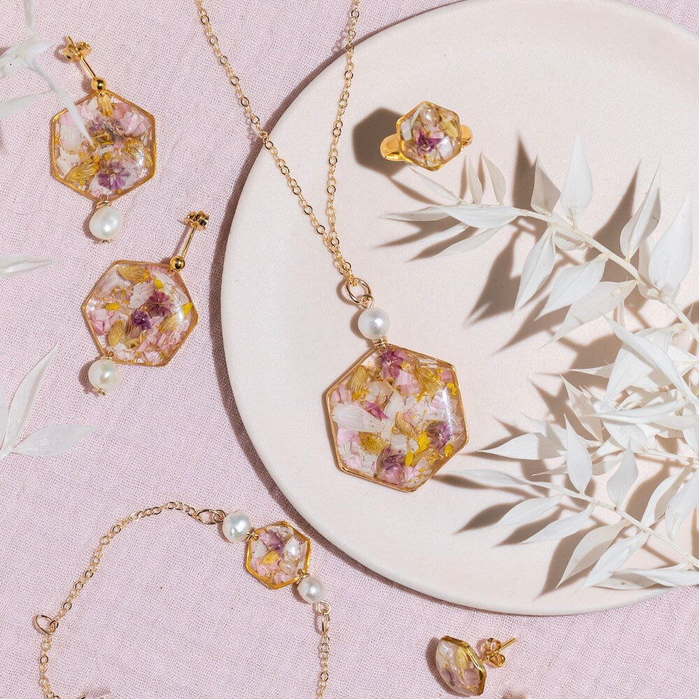 Flowrette Scarlette grandes boucles d'oreilles fleurs parure