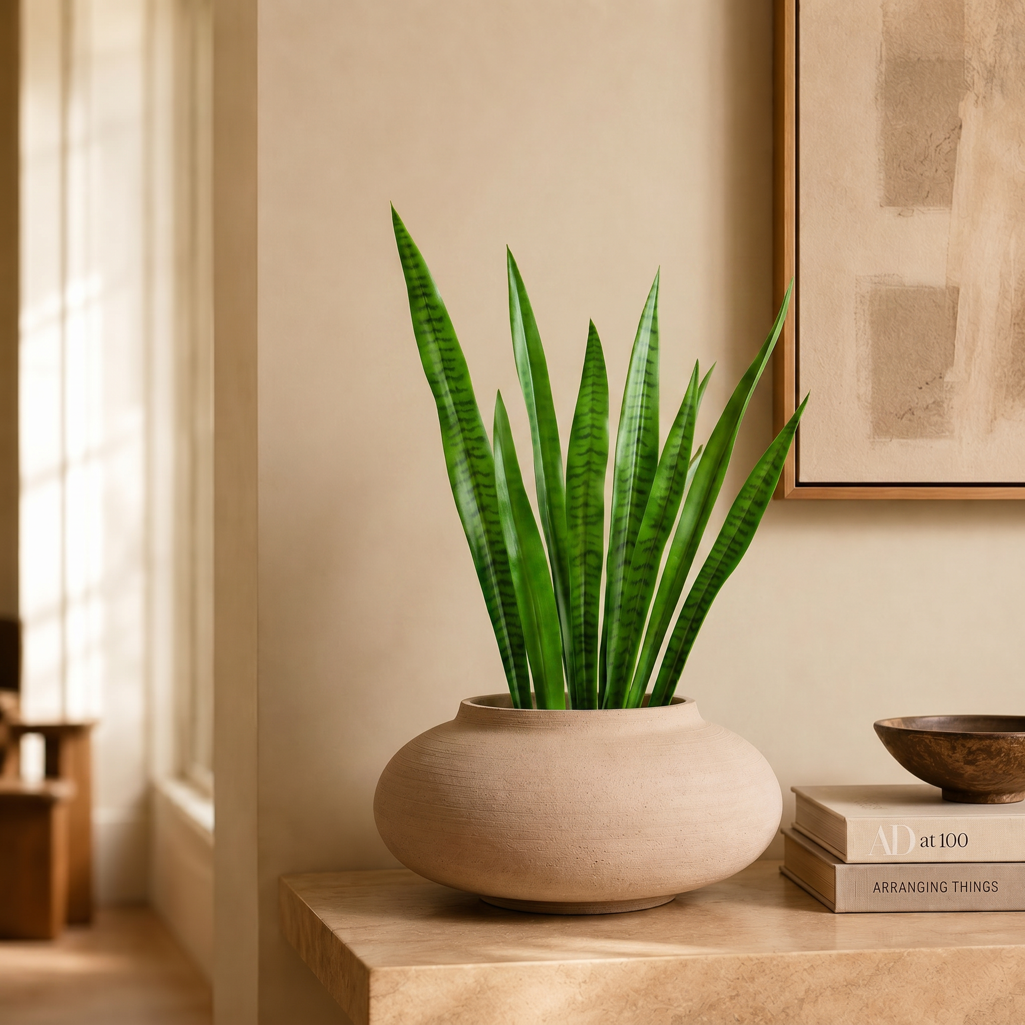 Sia Home Feuilles Sansevieria feuillage vert 91 cm lot 2
