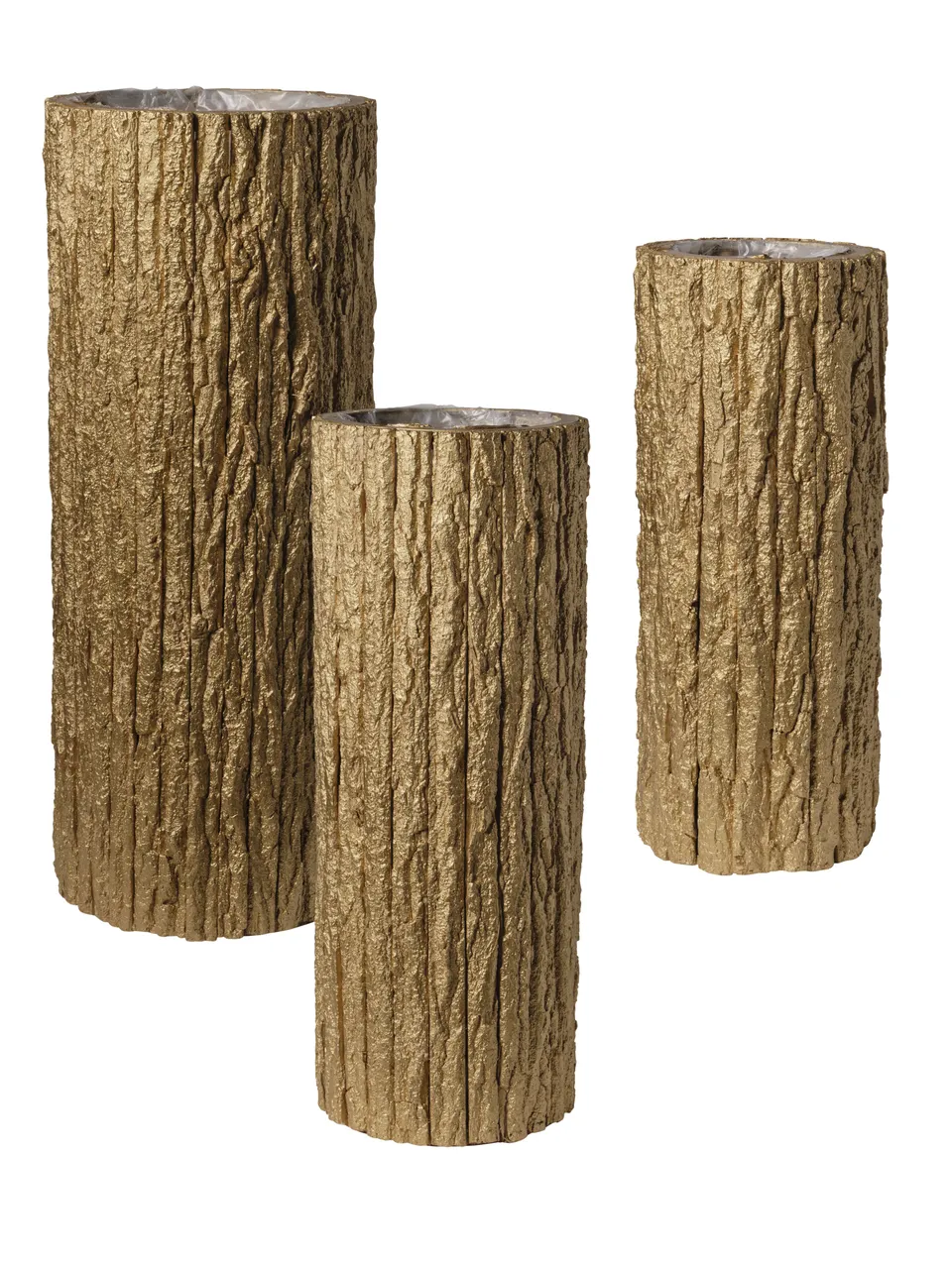 Feuillazur Rungis Contenants Décoration vase bois doré rond 35x90cm