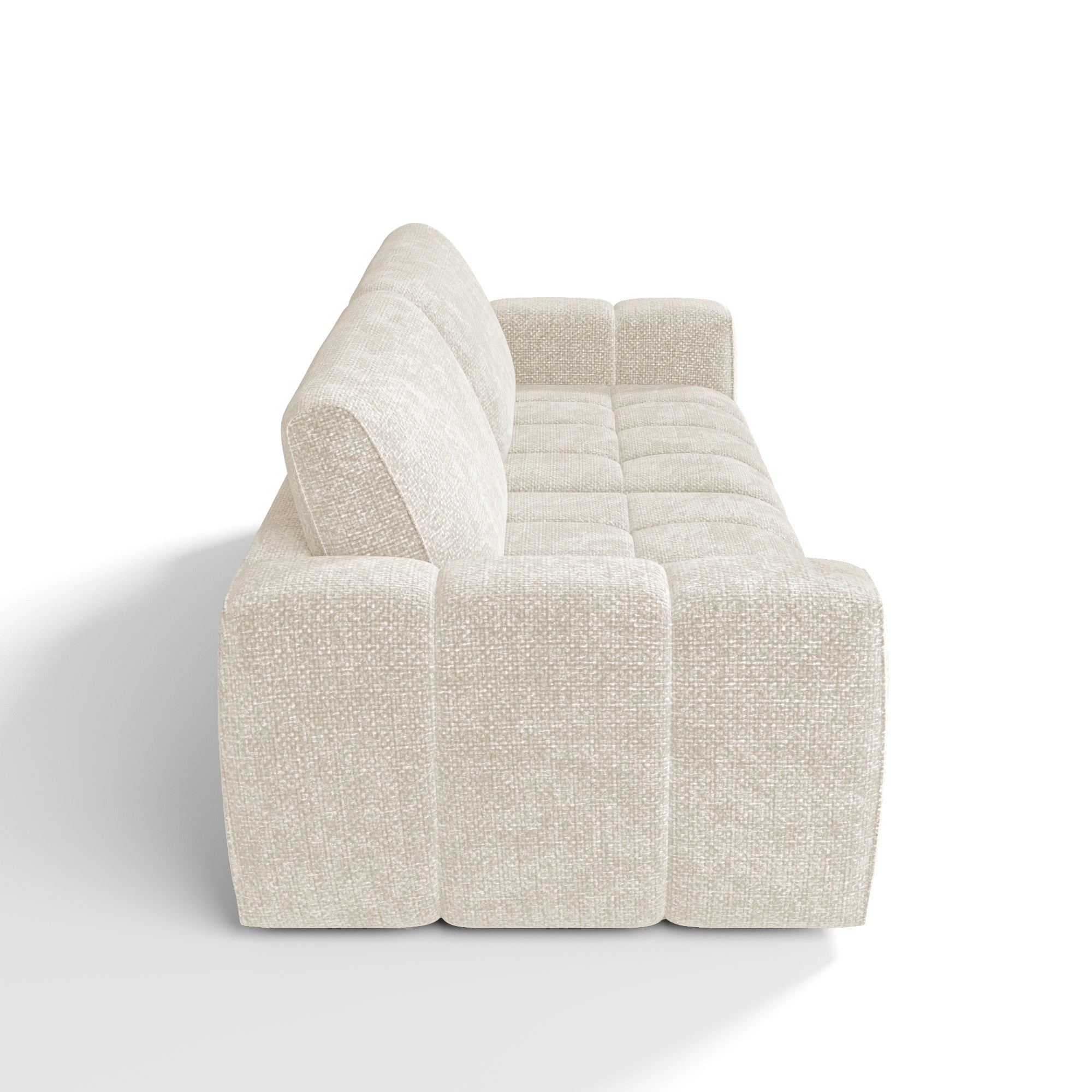 Sia Home Bari canapé droit 4 places crème capitonné
