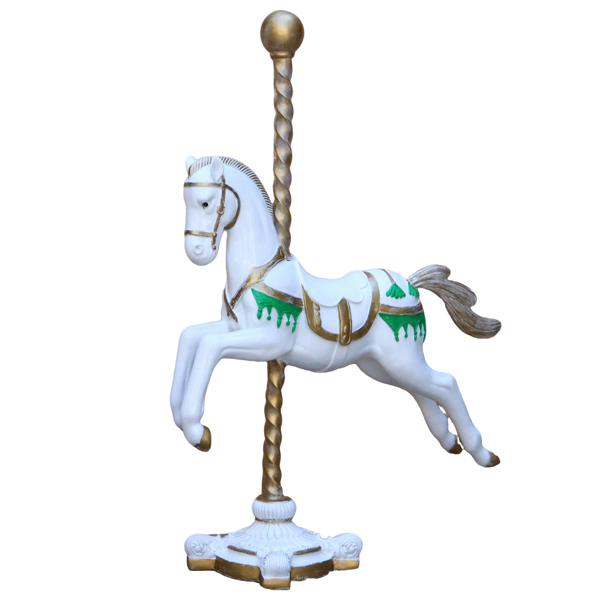 Feuillazur cheval résine XXL rose 140x50x190 cm Noël