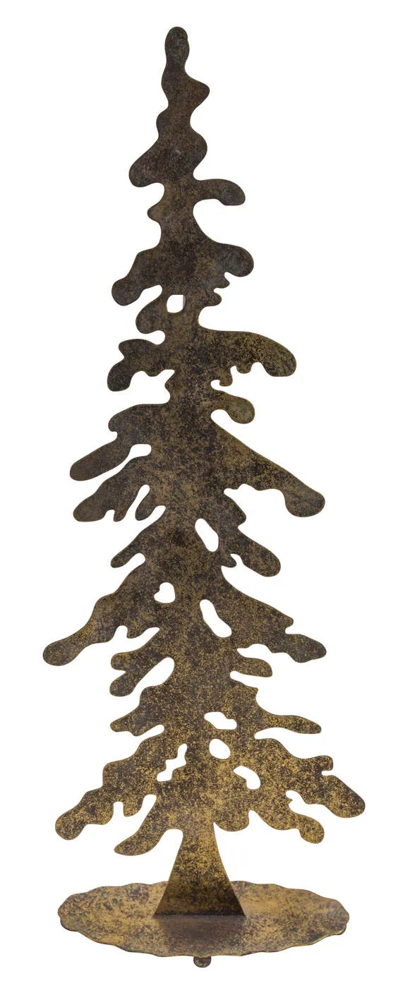 Feuillazur Rungis Sapin métal doré déco Noël 27,5x11,5x79,5cm