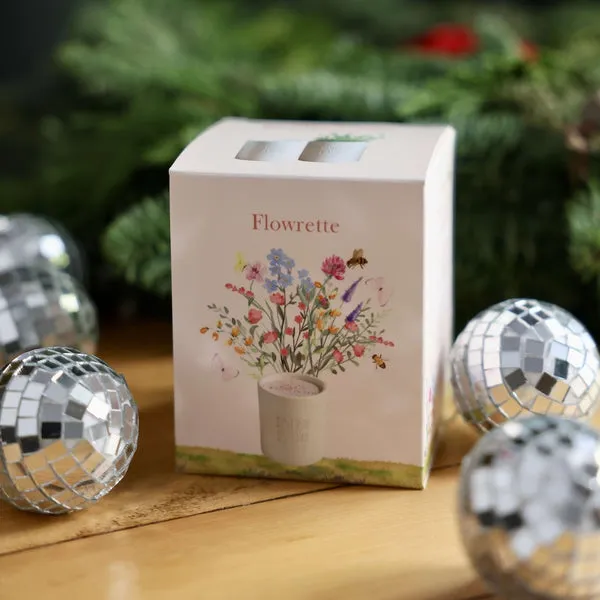 Flowrette Bougies Amour bougie blanche fleurs de lin