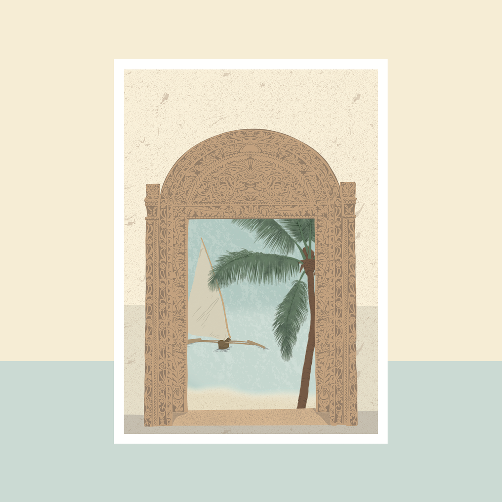 Flowrette Swahili carte postale déco Zanzibar édition limitée