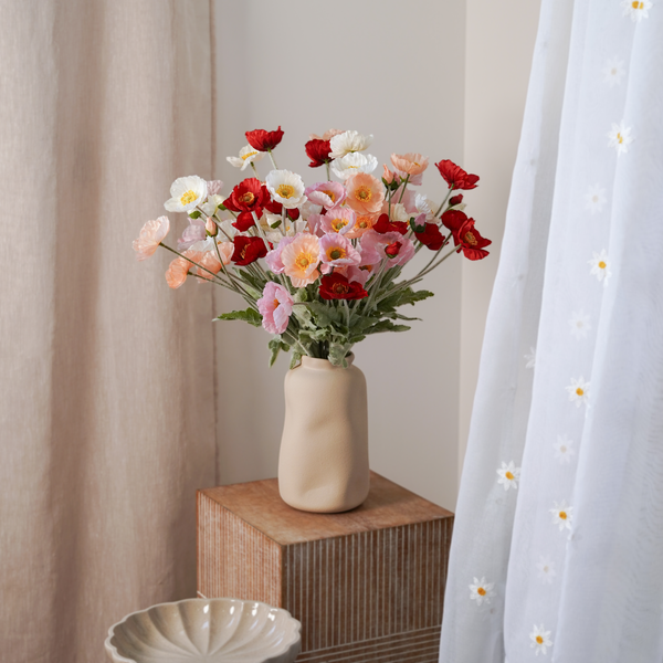 Flowrette Siloé bouquet fleurs artificielles coquelicots 20 tiges