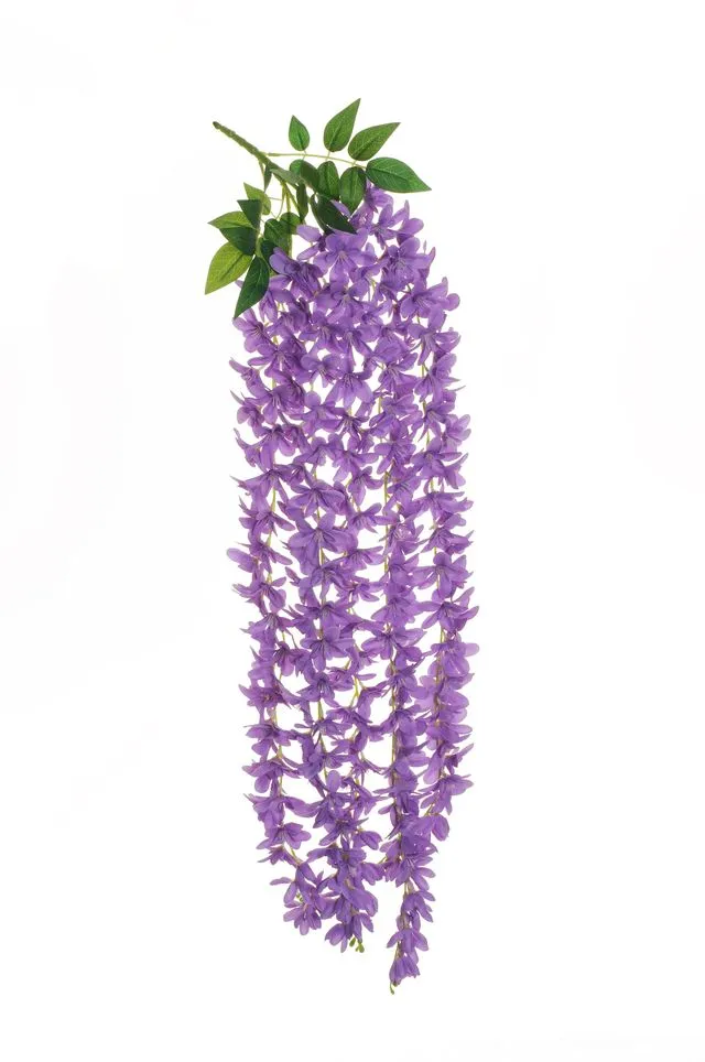 Feuillazur Glycine suspendue fleur artificielle Violet 80cm