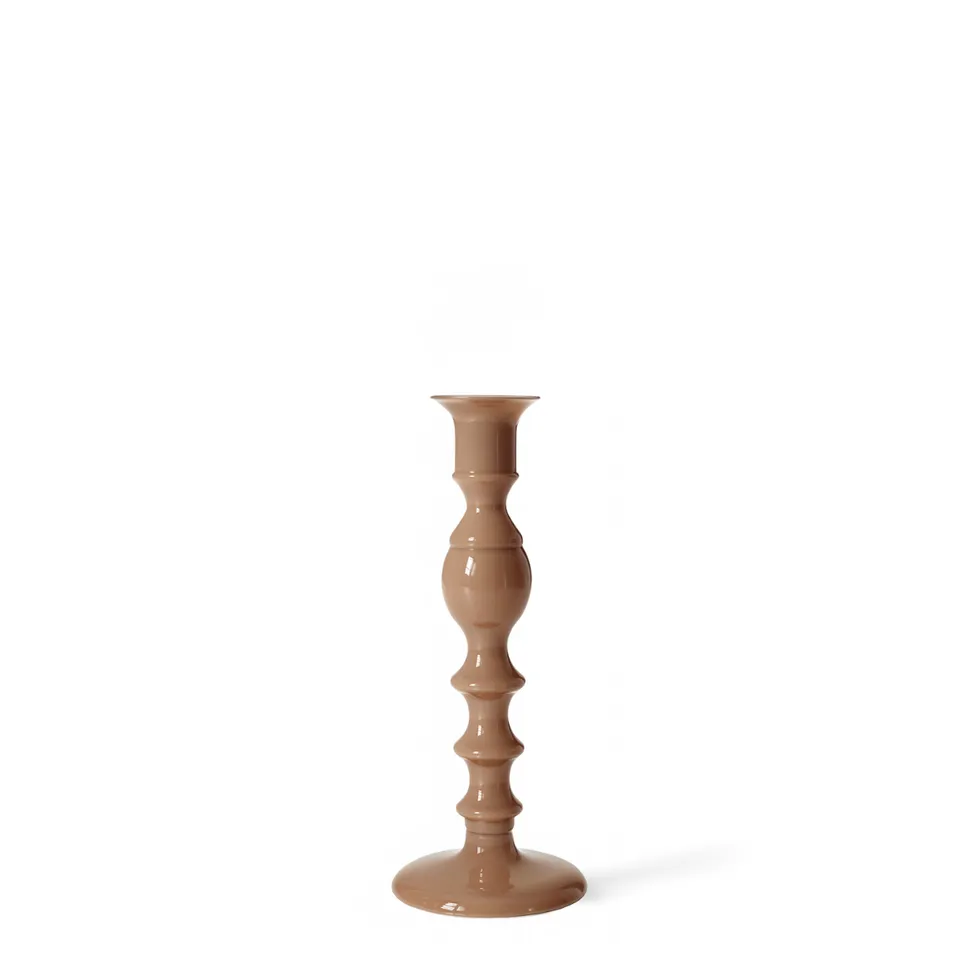 Sia Home Nude bougeoir verre 22 cm beige
