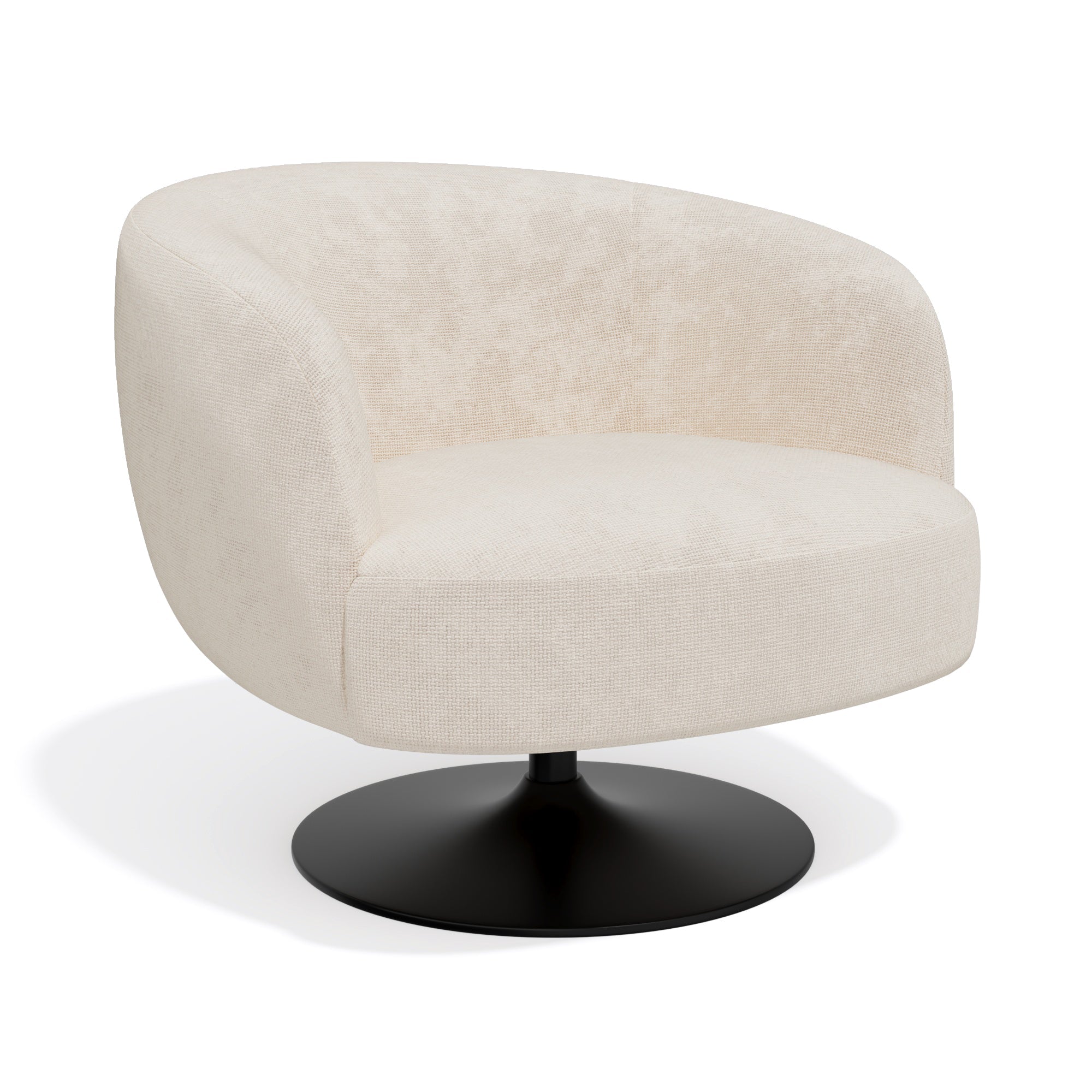 Sia Home Fauteuil Oska pivotant crème assise enveloppante