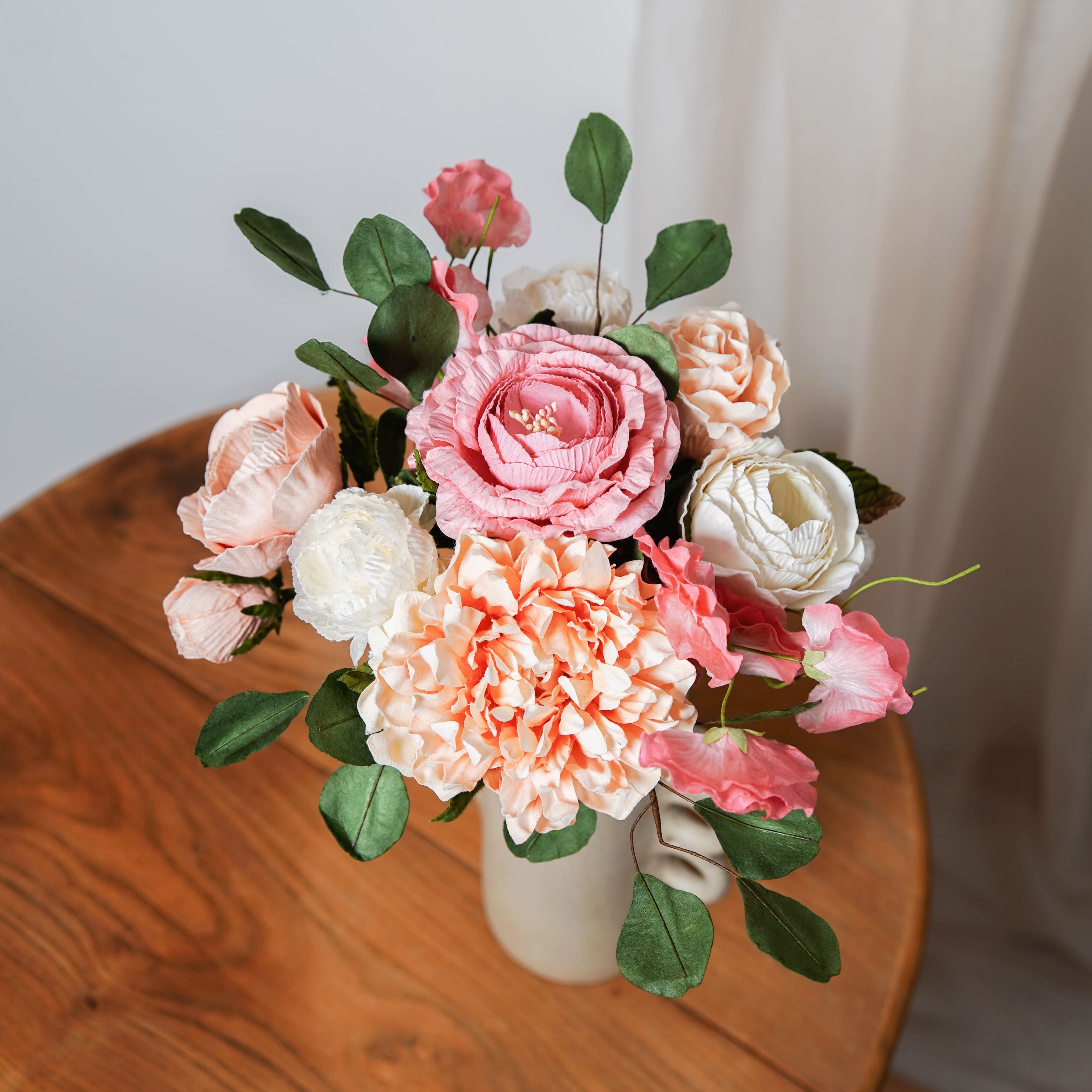 Flowrette Bazille bouquet fleurs en papier roses