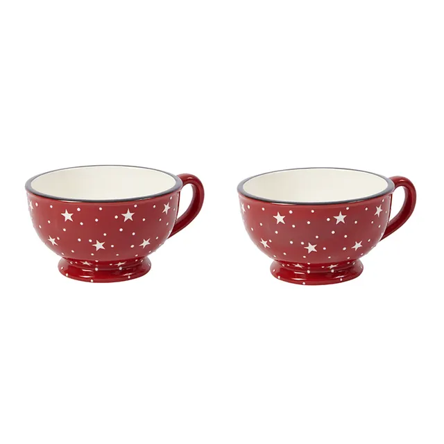 Sia Home Holly lot 2 bols anses rouge 14 cm