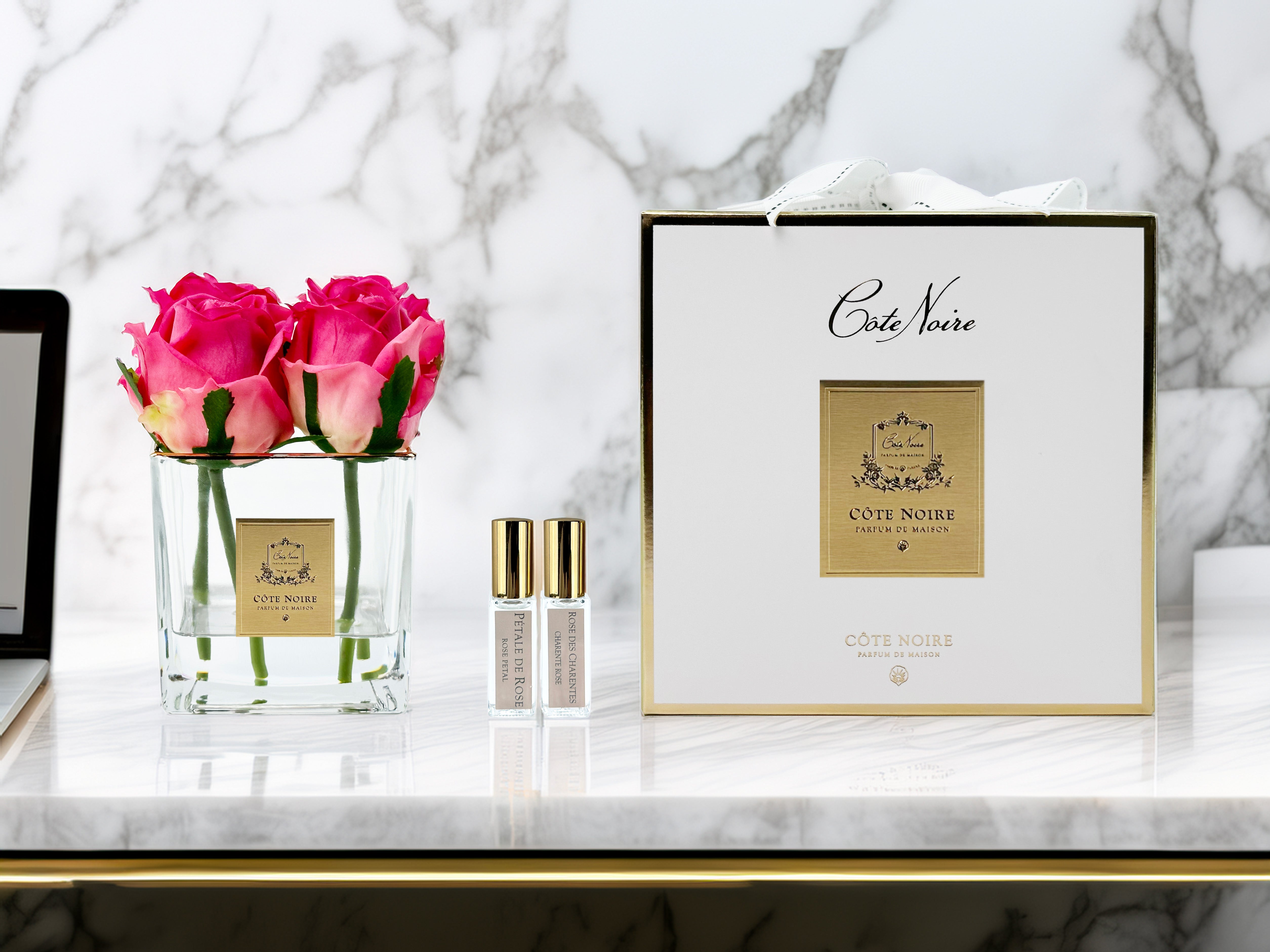 Côte Noire Couture SVC407 4 roses magenta verre parfumé