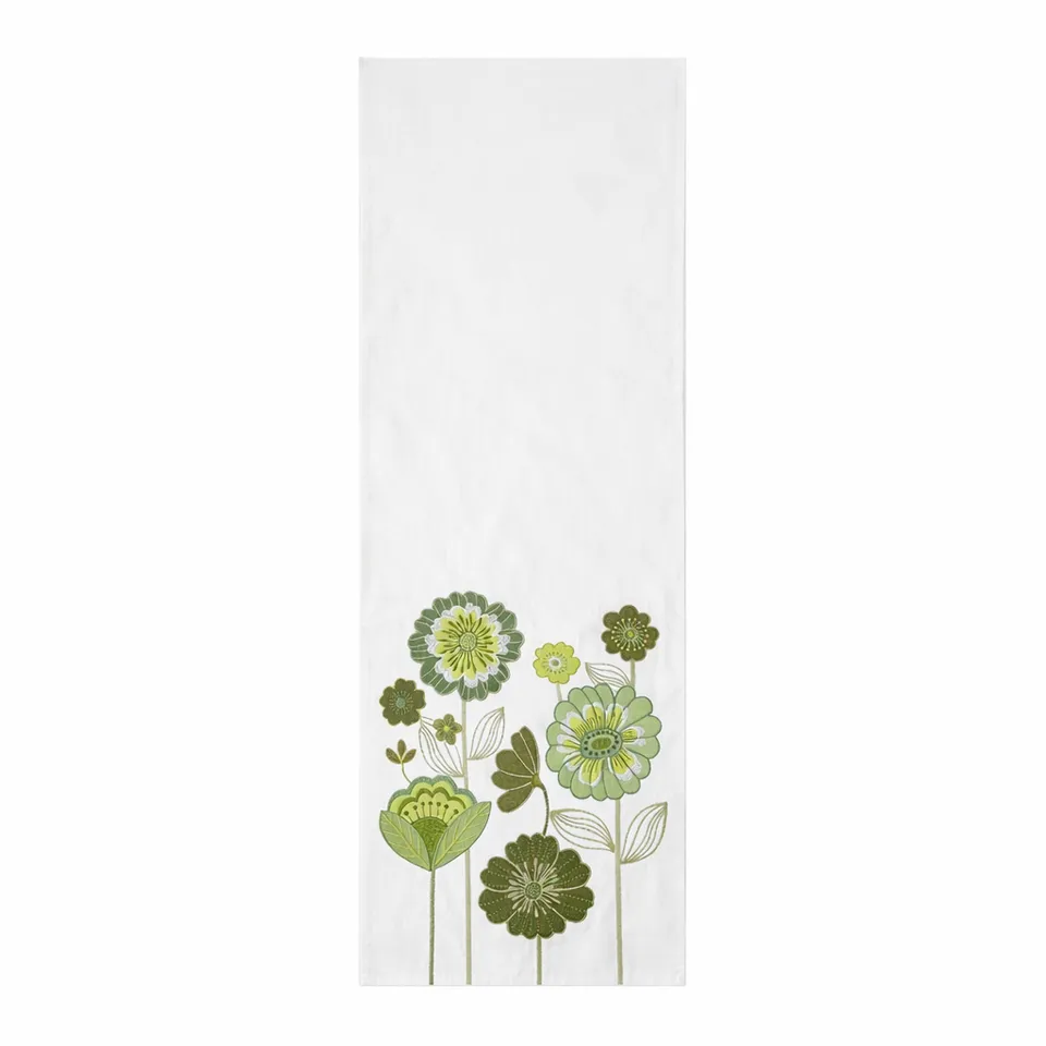 Sia Home Vintage 140 cm chemin de table coton blanc