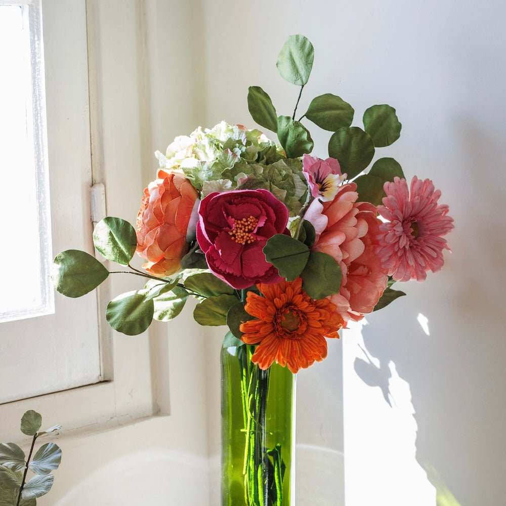Flowrette Goya bouquet fleurs en papier pivoine gerbera orange rose