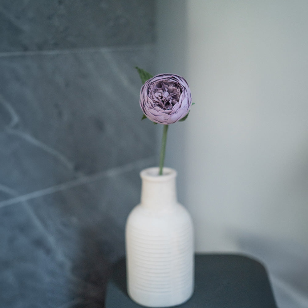 Flowrette Fleurs en papier Bouton de pivoine papier mauve x1