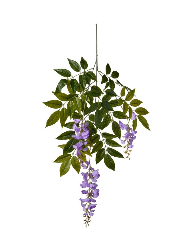 Feuillazur Rungis Glycine fleur artificielle blanc 80cm