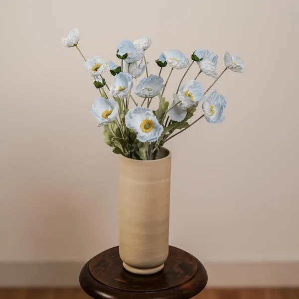 Flowrette pavot artificiel bleu ciel tige réaliste