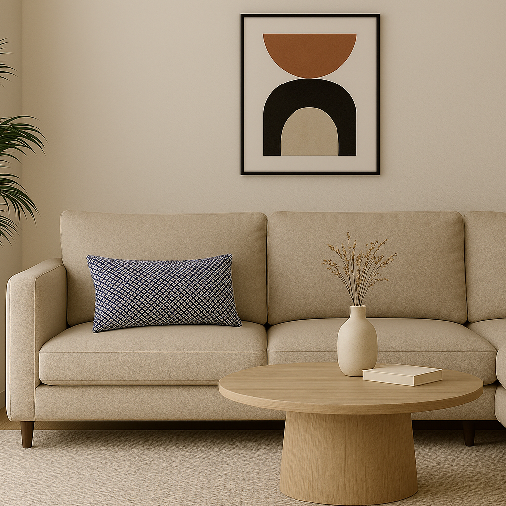 Sia Milos housse de coussin bleu coton 50x30
