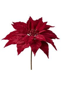 Feuillazur Rungis Poinsettia Velours fleur artificielle rouge