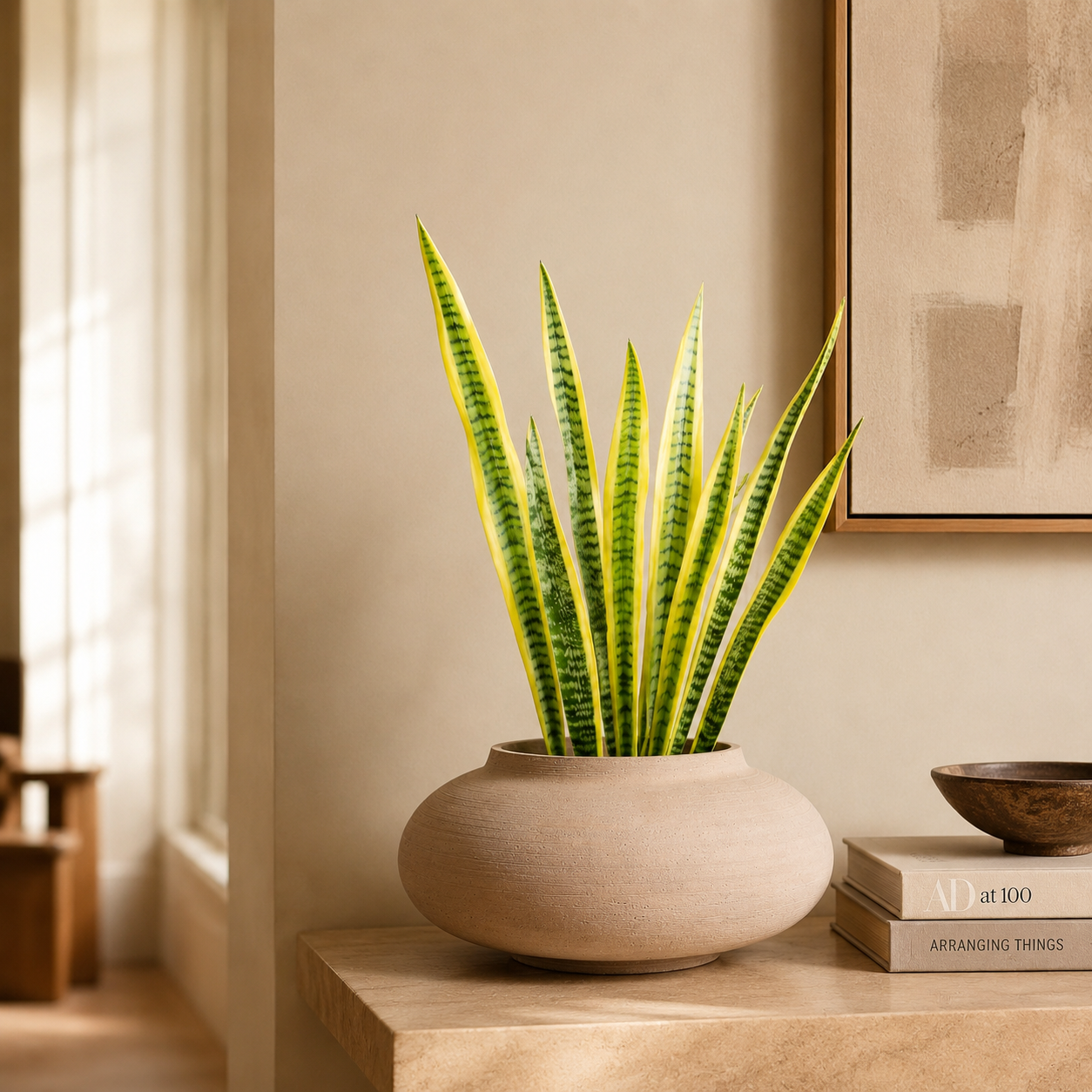 Sia Home Feuilles Sansevieria feuillage vert 91 cm lot 2