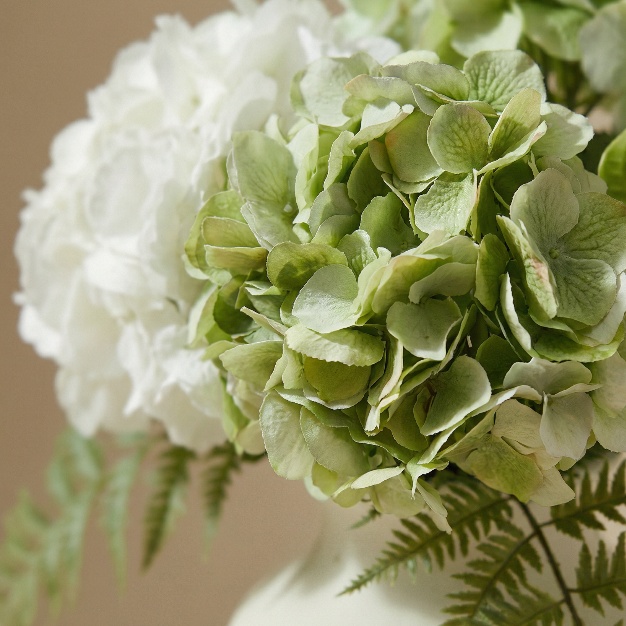 Sia Home Hortensias Vireya bouquet artificiel blanc vert 6 tiges
