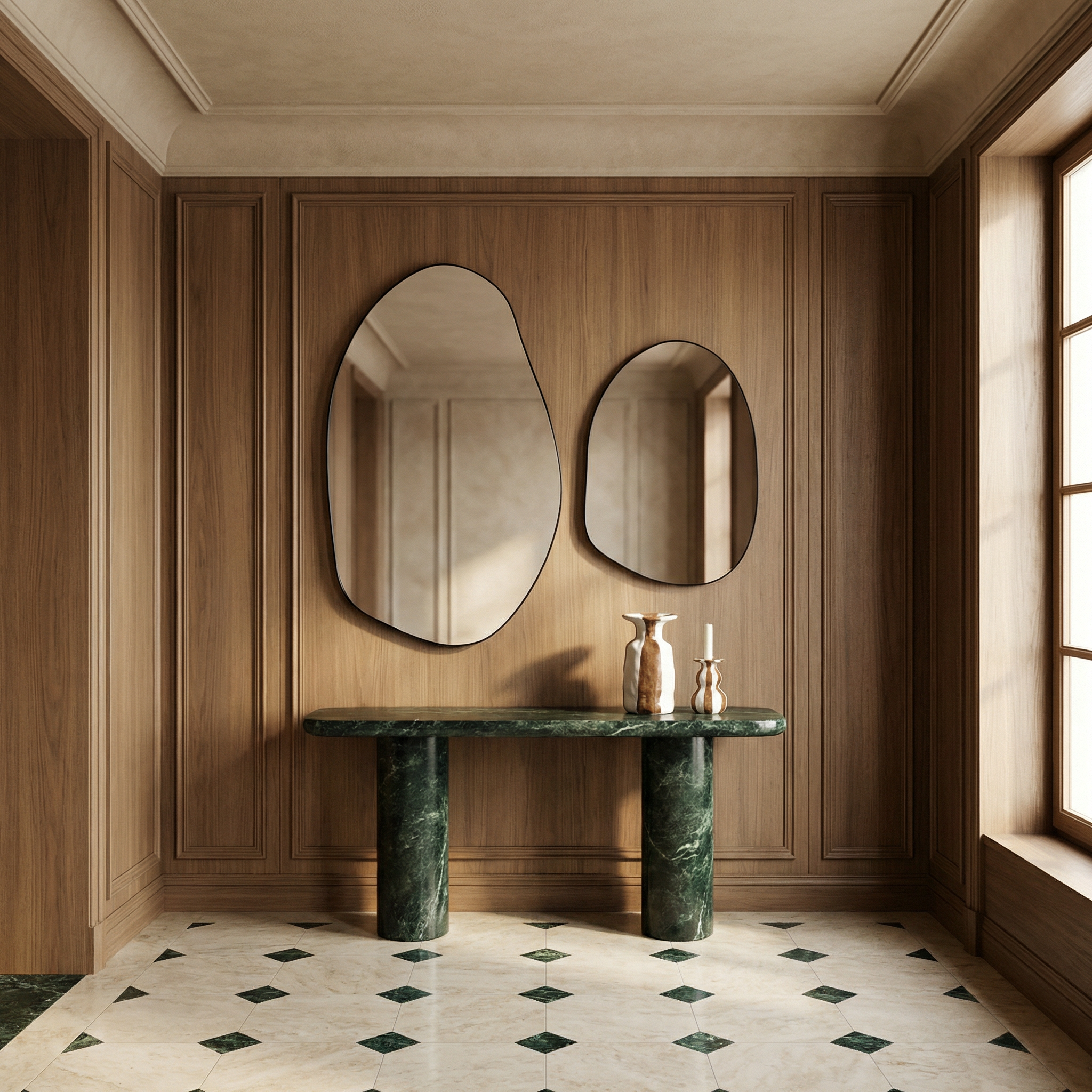 Sia Home Miroirs Organique miroir noir mat 70x50 cm