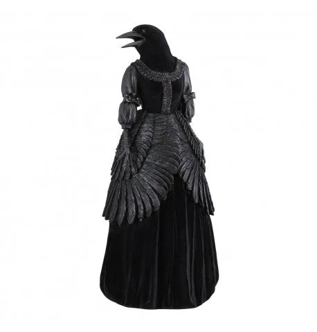 Feuillazur Rungis Statue corbeau velours noir décoration Halloween