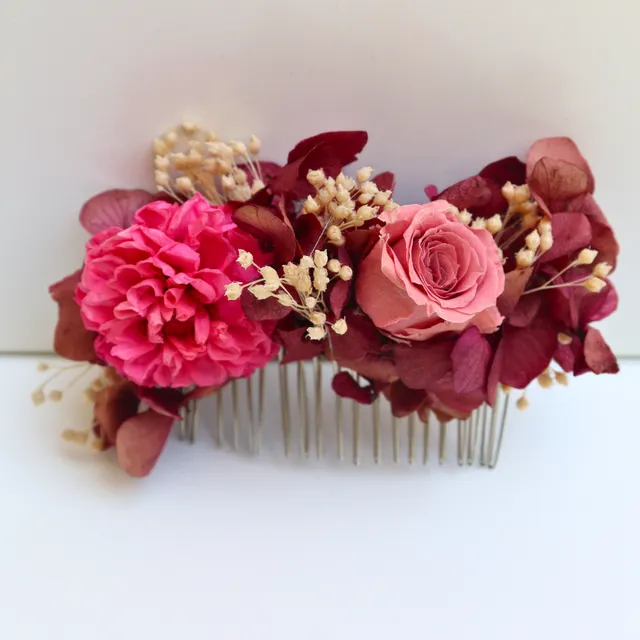Ateliers Ouchamp Peignes Cité Duplan peigne fleurs rose 10 cm