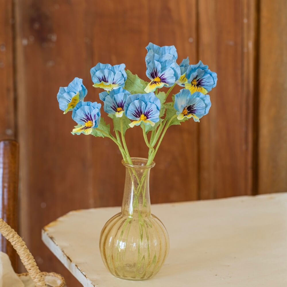 Flowrette Fleurs en papier pensées bleu fleur x1