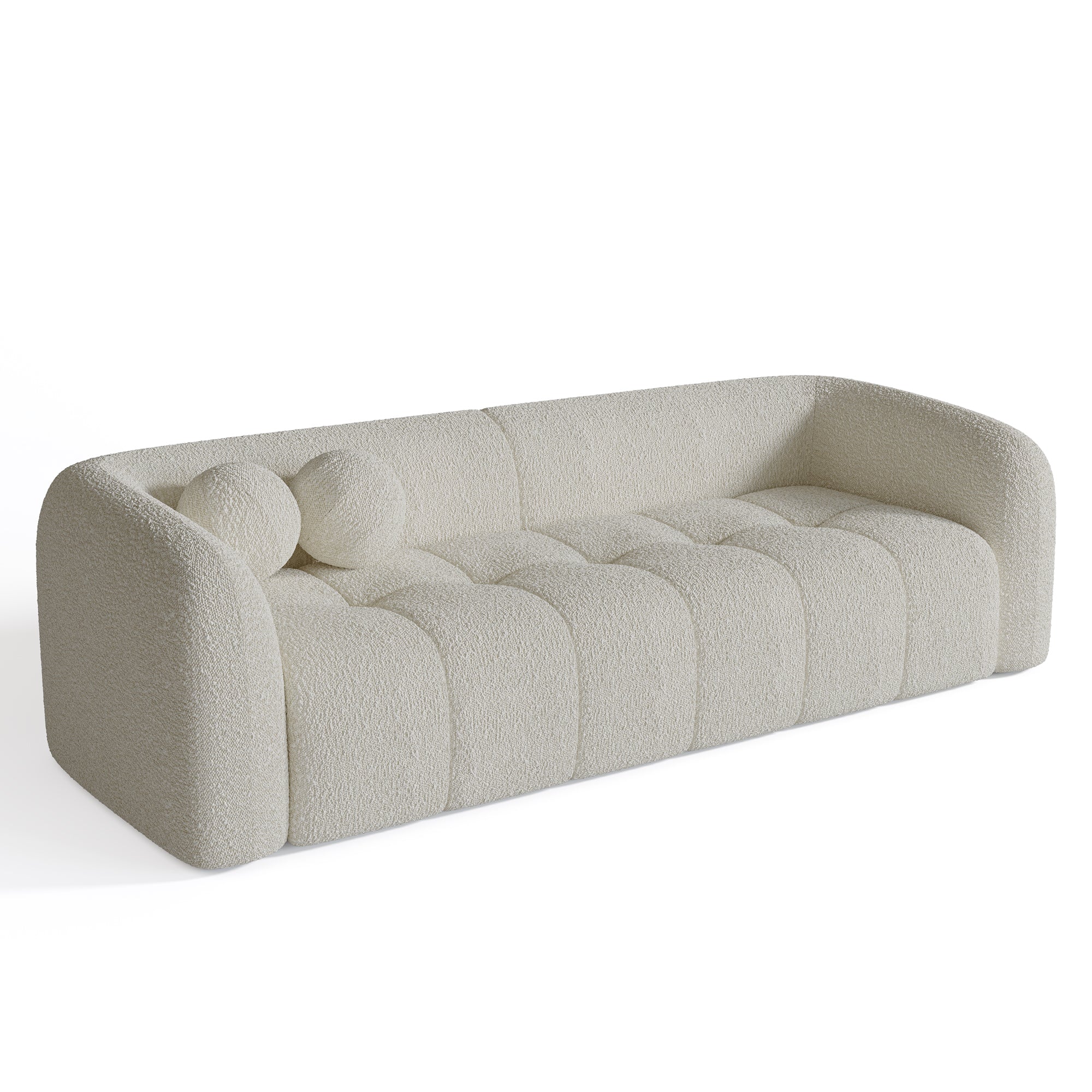 Sia Haussmann canapé crème courbes arrondies coussins boules