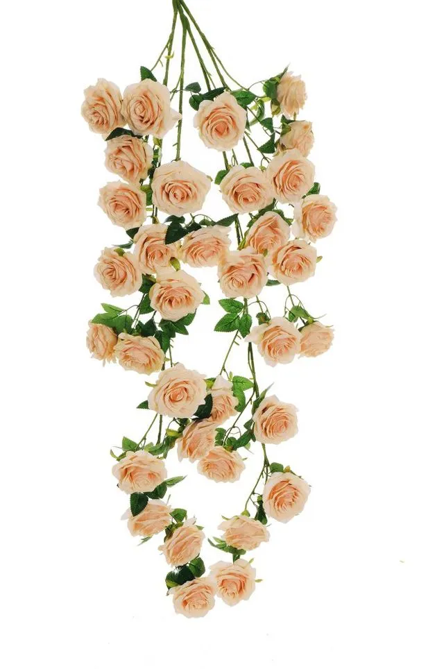 Feuillazur Rungis piquet de rose artificielle saumon 125cm