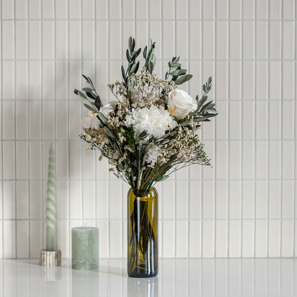 Flowrette Bouquet Saint-Germain stabilisé blanc taille M