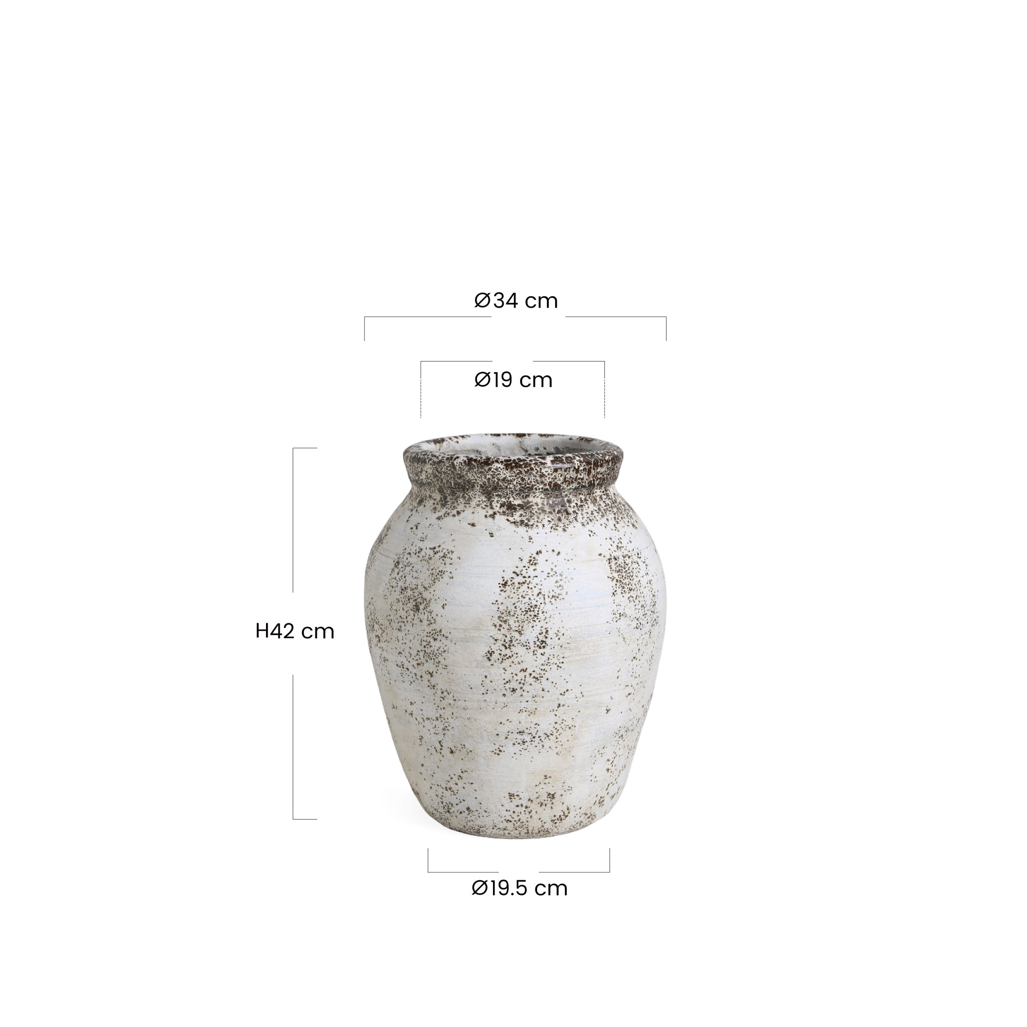 Sia Home Antica cache-pot crème col droit 42 cm