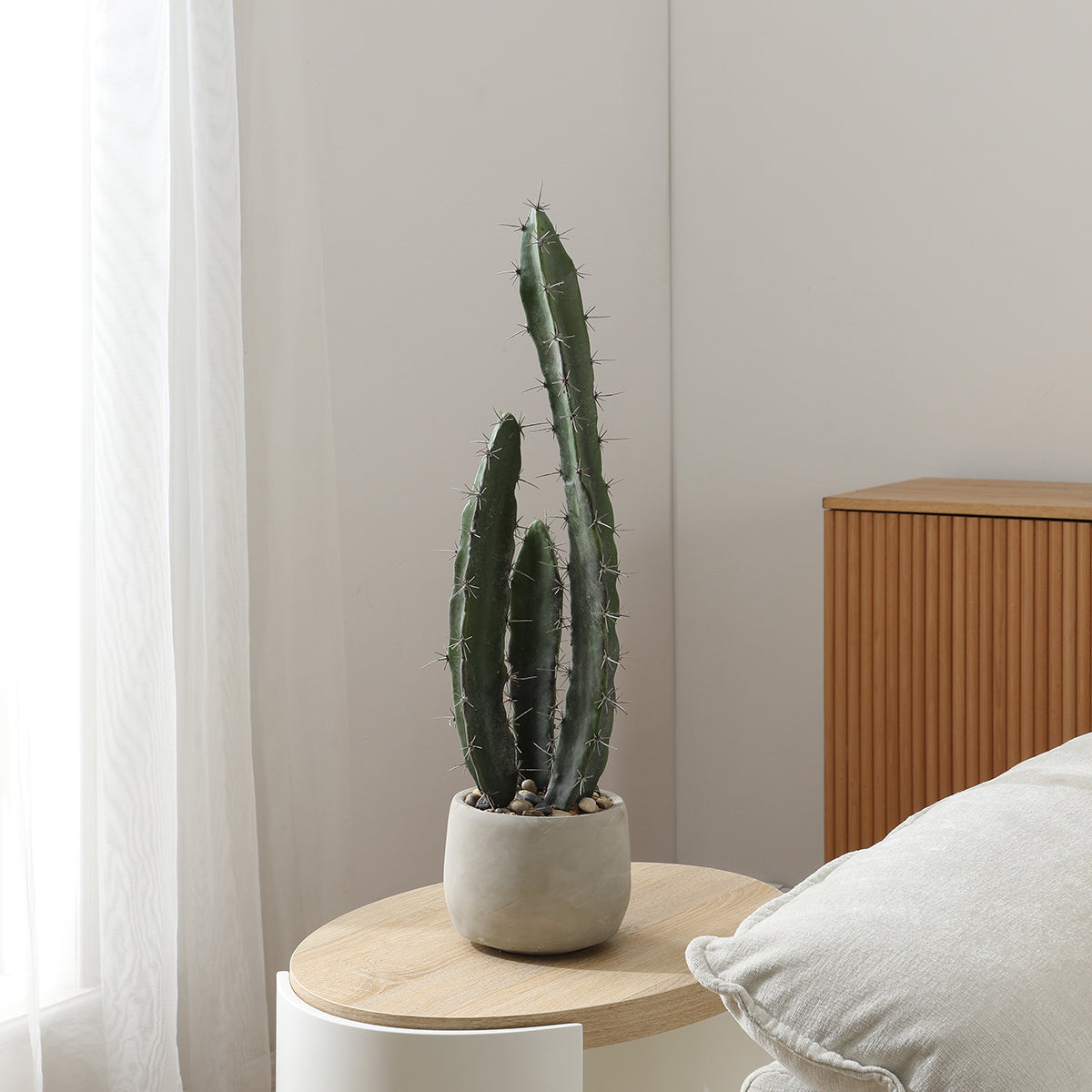 Sia Home Cactus plante artificielle verte pot céramique 64 cm