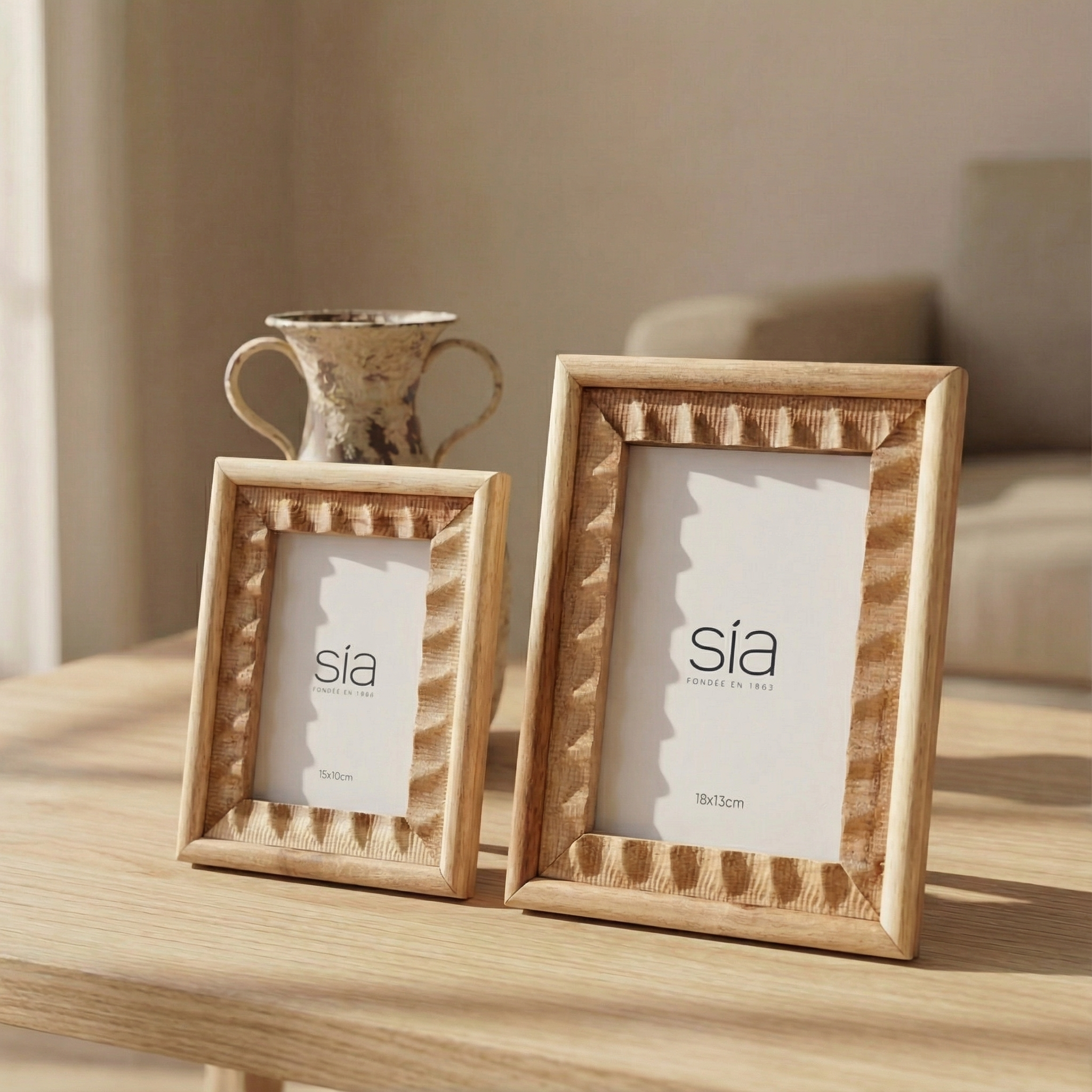 Sia Home Cadre Natté cadre photo acacia beige 10x15
