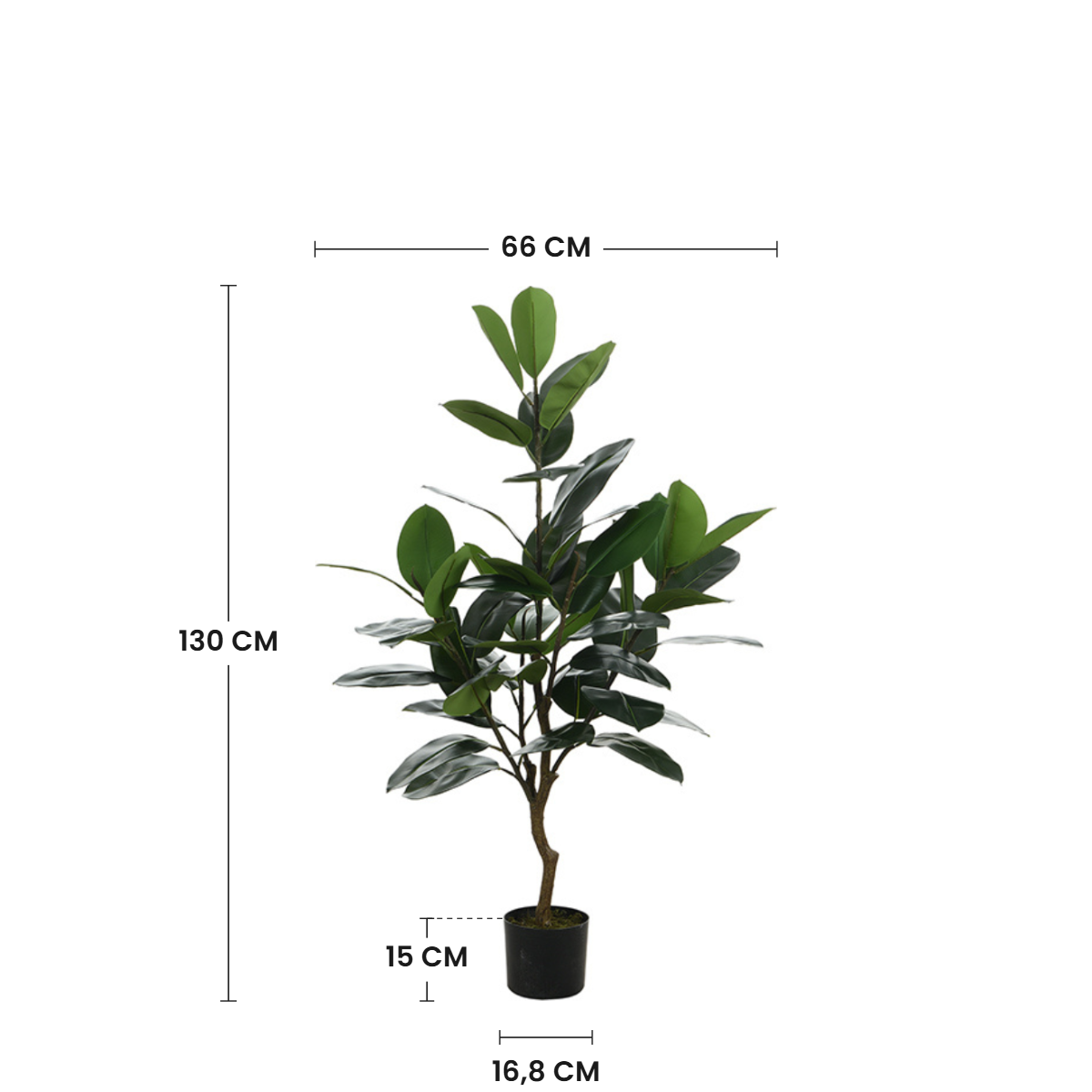 Sia Home Arbres artificiels Ficus en pot arbre artificiel vert 130 cm