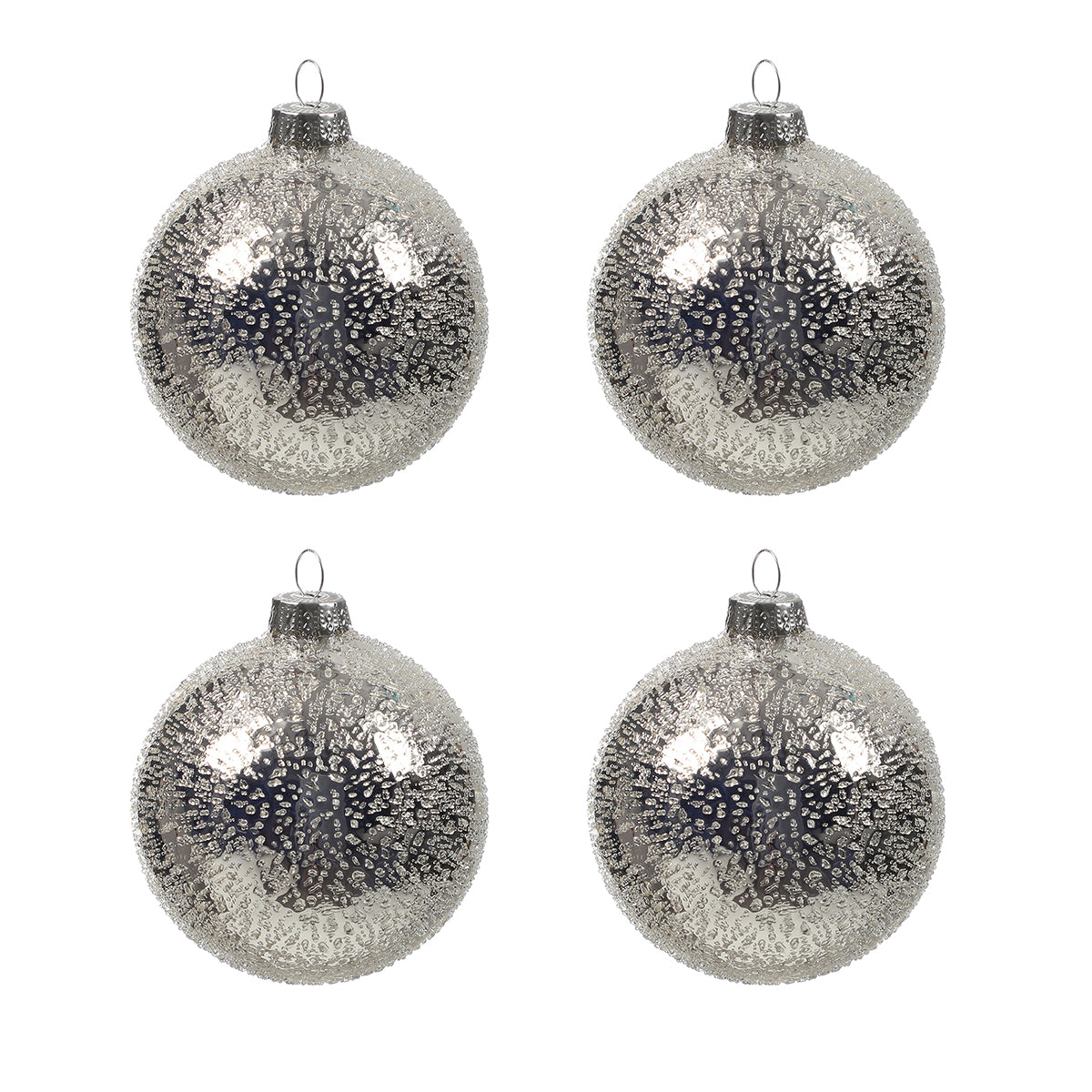 Sia Home Boules de Noël mercurisées argenté coffret 4