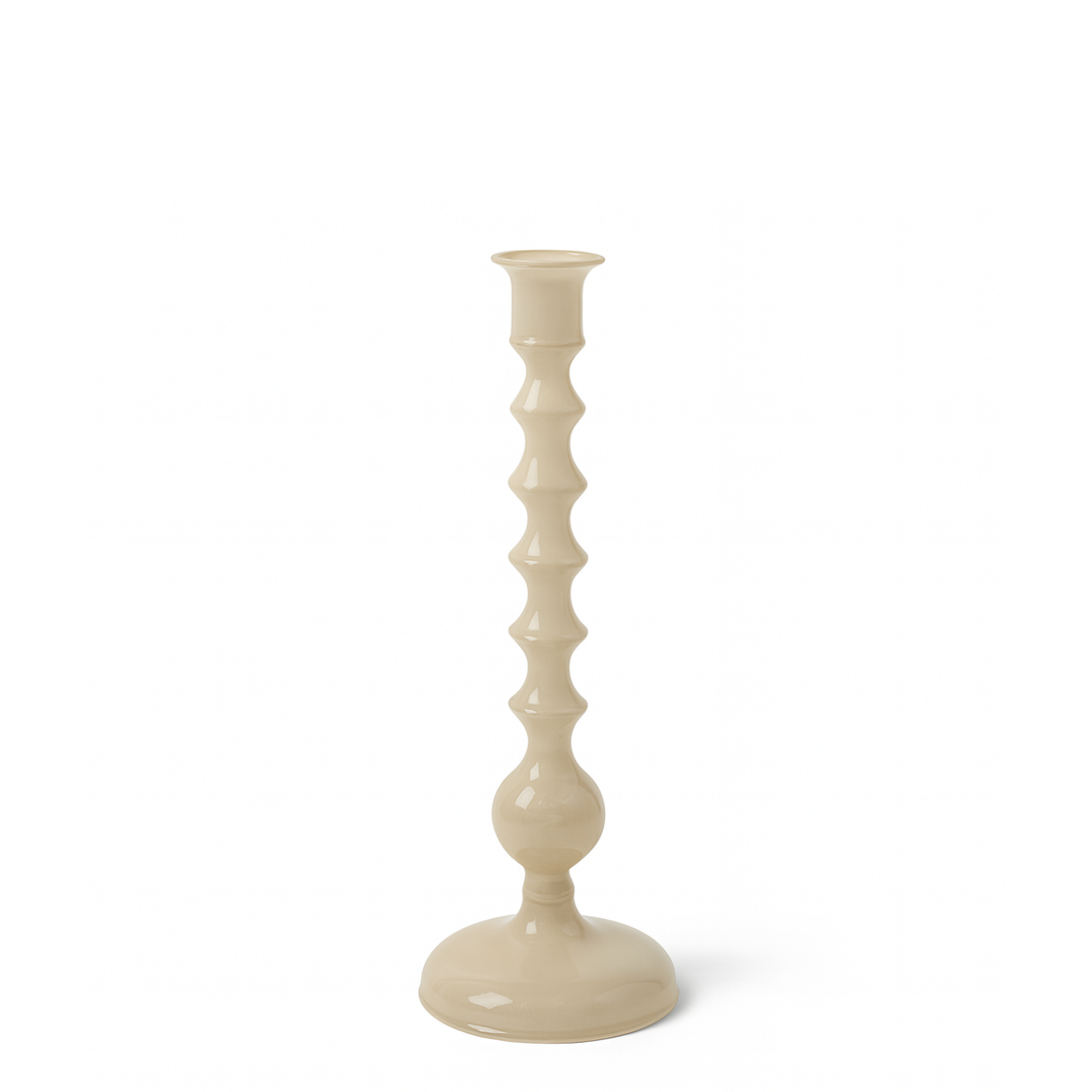 Sia Nude Bougeoir Verre Crème Beige Rosé 28 cm