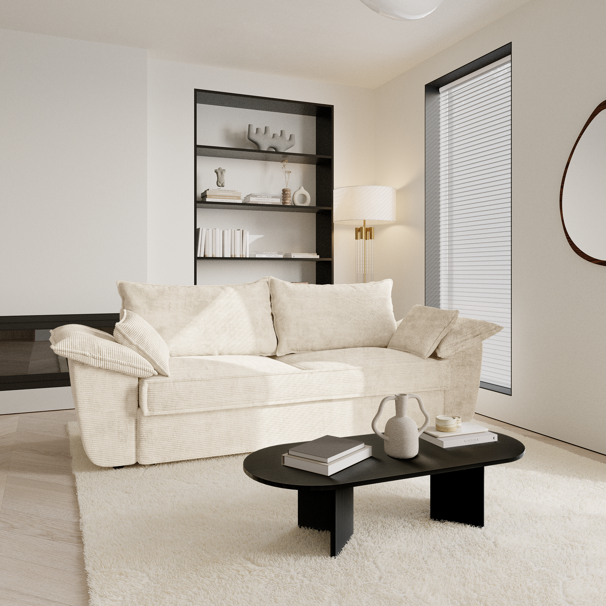 Sia Home Sasha canapé 3 places crème confort enveloppant