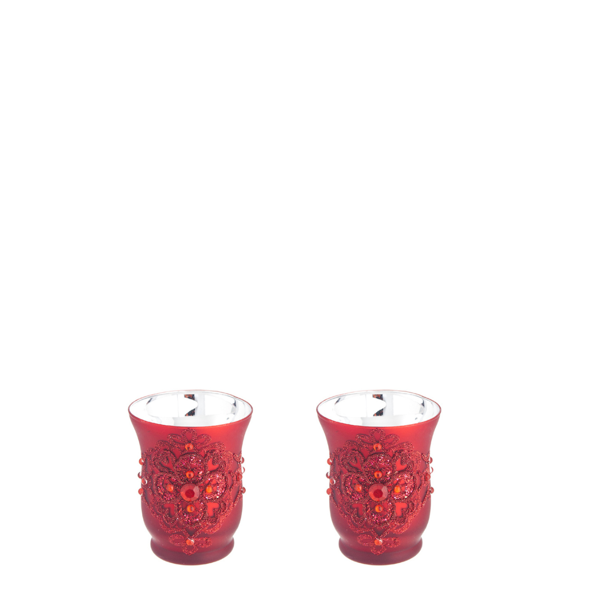 Sia Home Lys photophore verre rouge lot 2