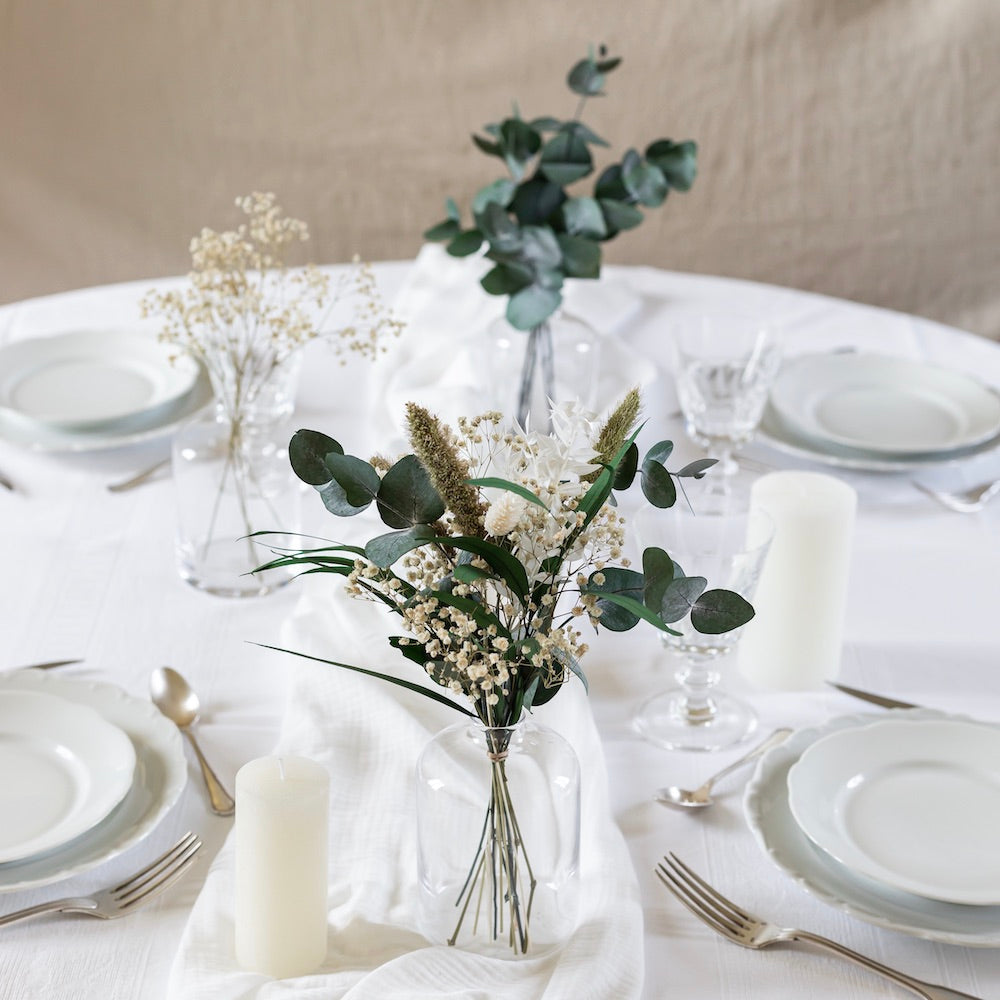 Flowrette Madeleine Centres de table fleurs séchées lot 6 mariage