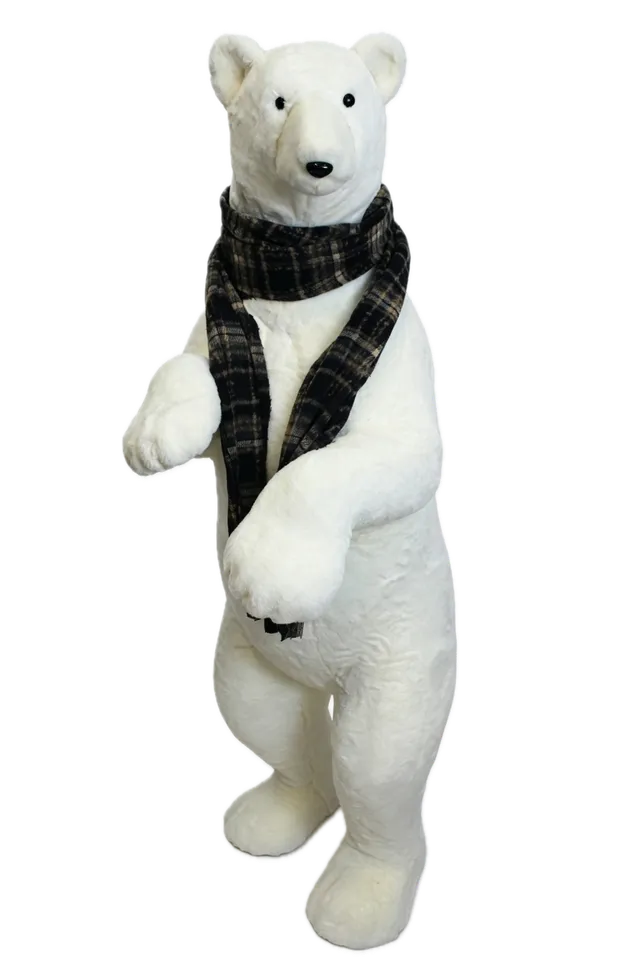 Feuillazur Rungis Ours Blanc personnage Noël 51x50x101cm