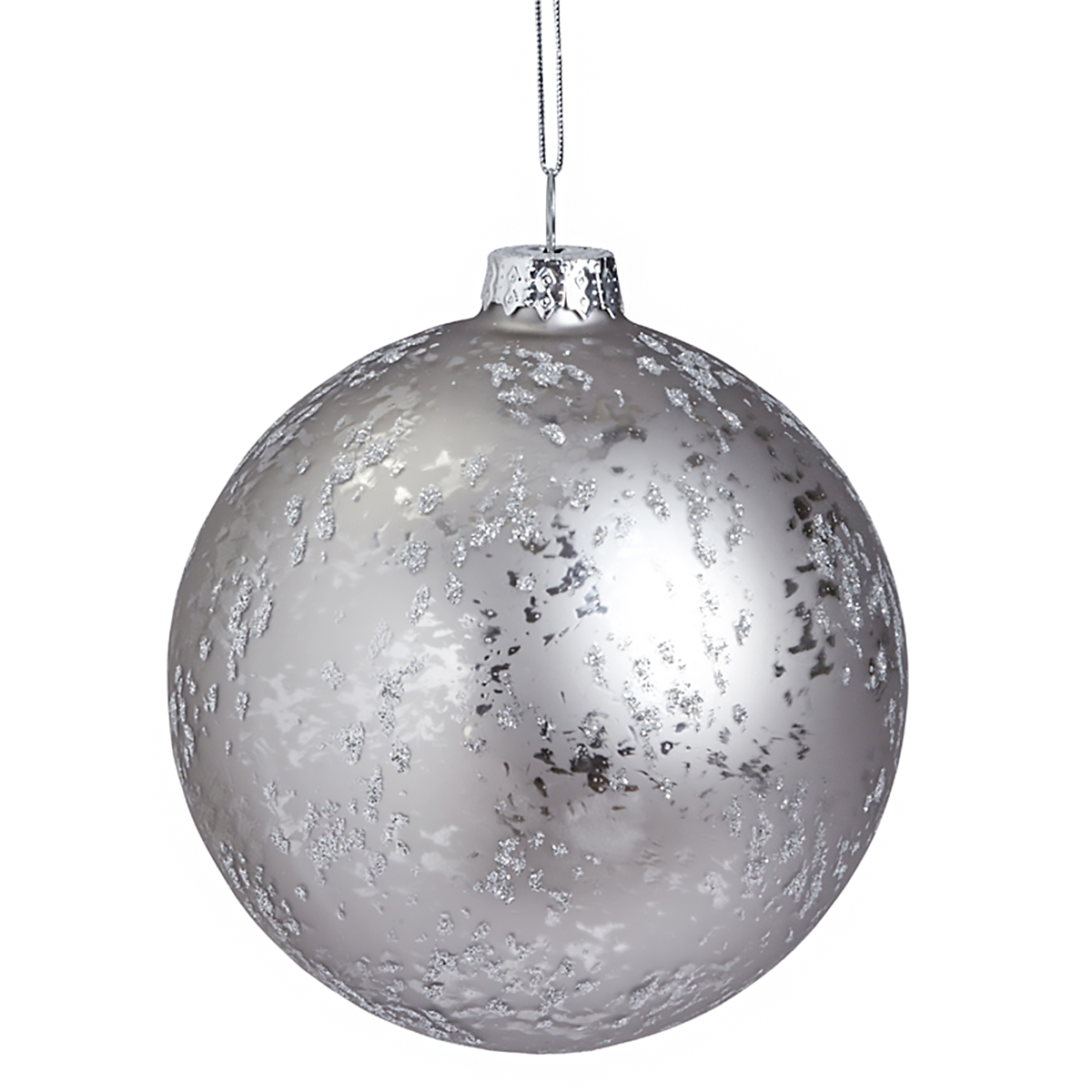 Sia Home Boule Noël Pailletée Mat 10 cm gris violet