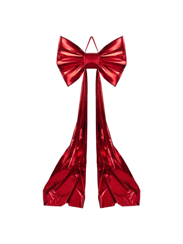 Feuillazur Rungis Nœud Brillant rouge XXL déco 80x8x220 cm