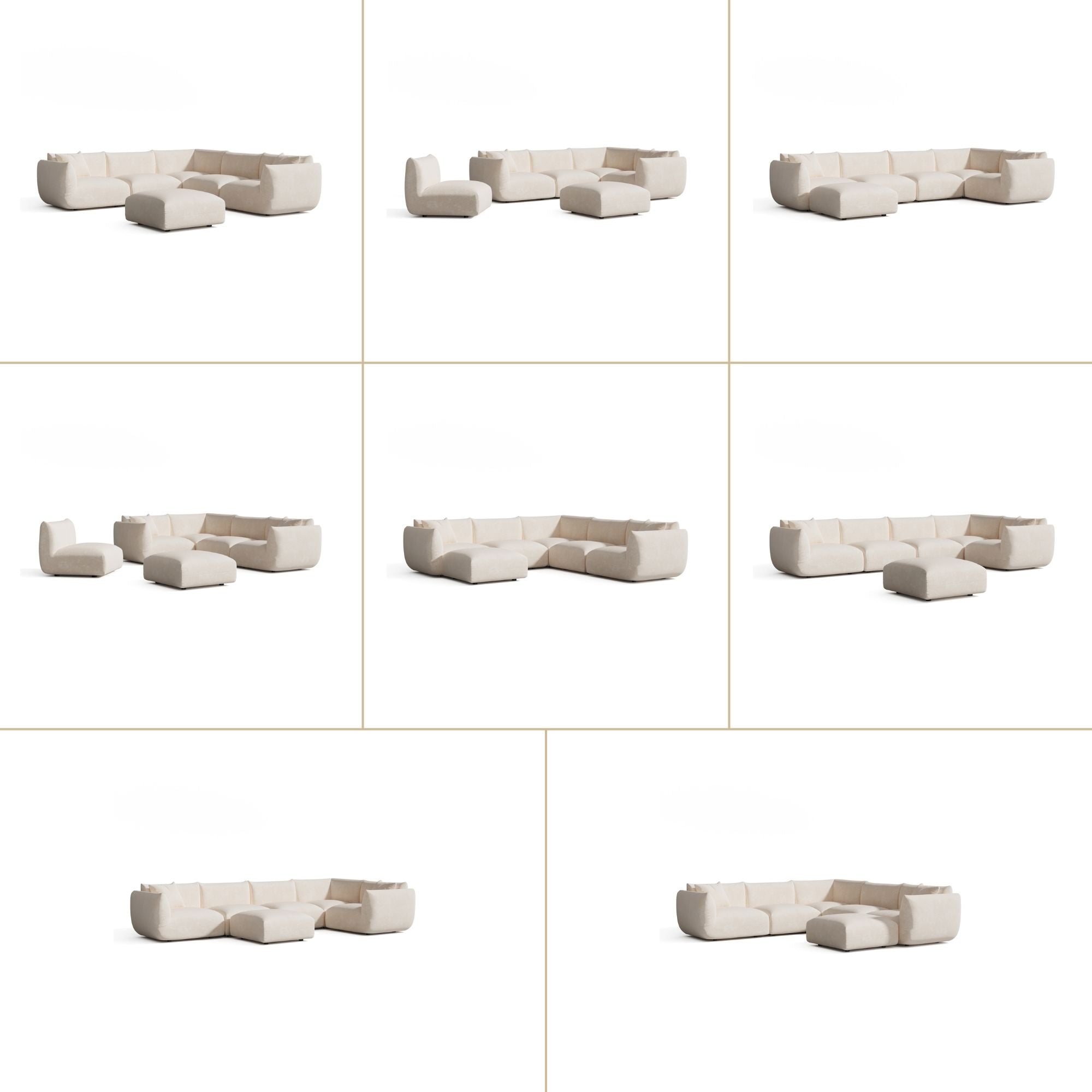 Sia Home Nooma canapé d'angle panoramique 8 places modulable