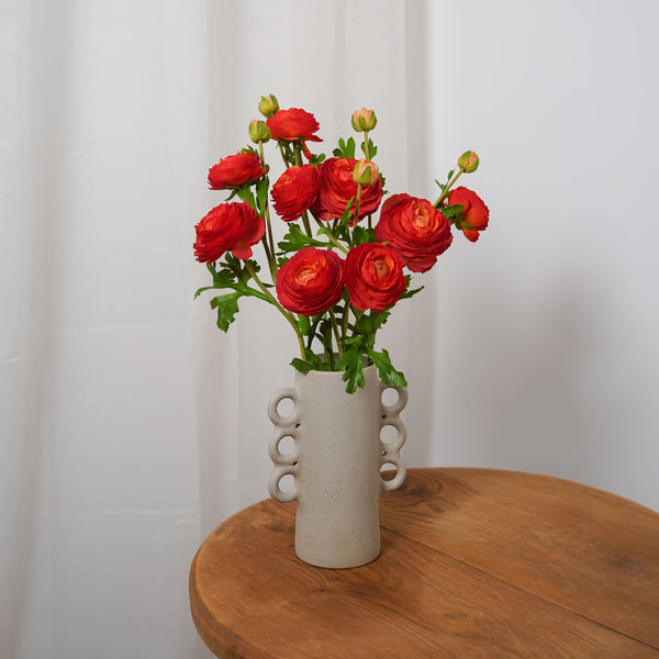 Flowrette Renoncule fleur artificielle rouge sans entretien