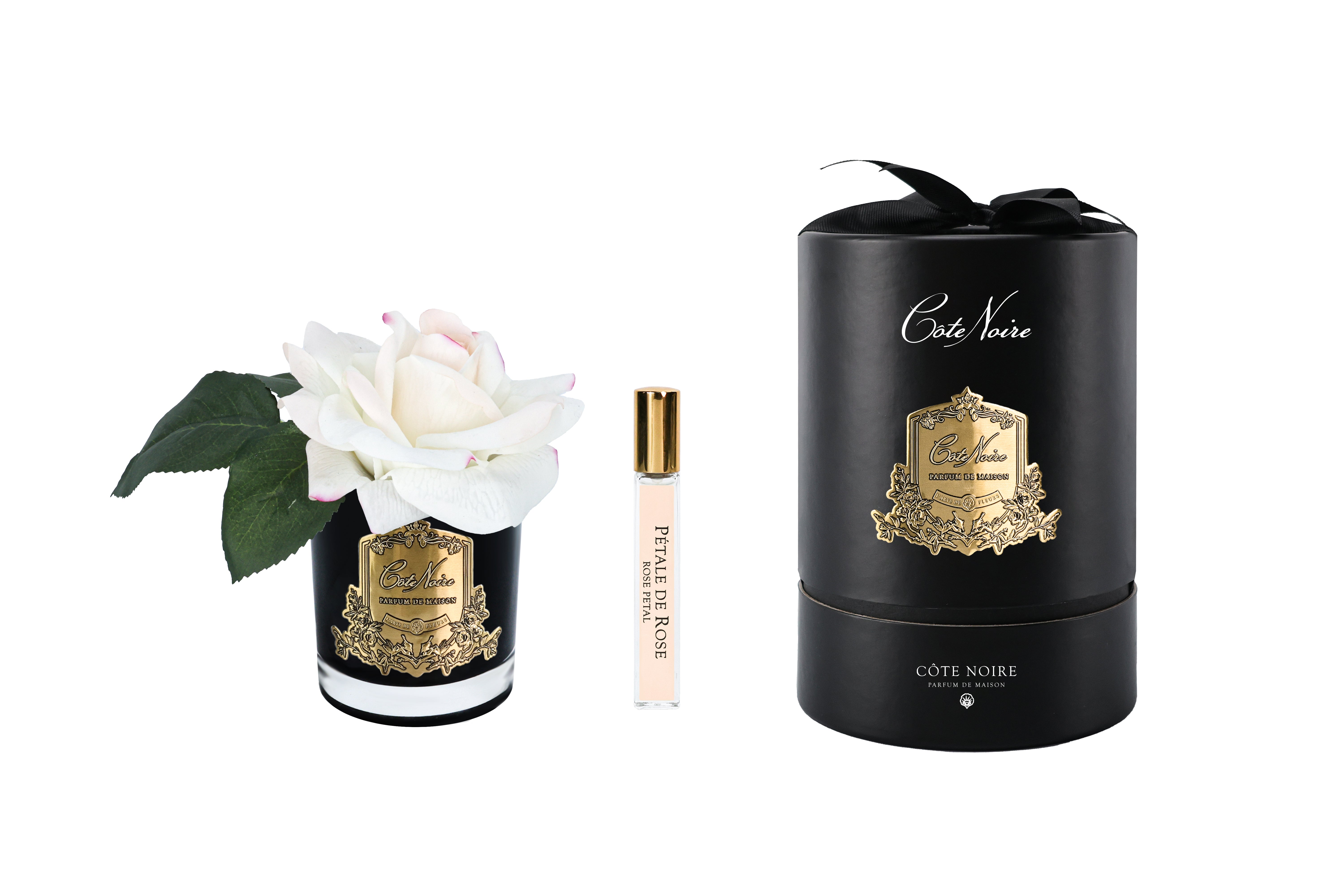 Côte Noire Perfumed Flowers RMRB02 rose French Blush vase noir