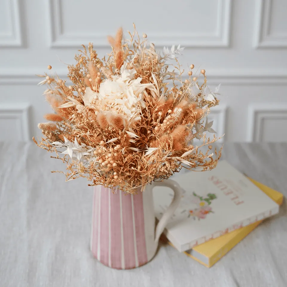 Flowrette Léandre bouquet séché pêche S