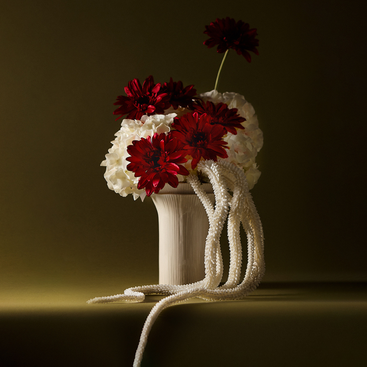 Sia Home Gerbera tige fleur artificielle blanche 59 cm