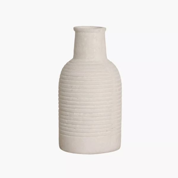 Flowrette Dausa vase papier mâché beige 12x12x23,5 cm